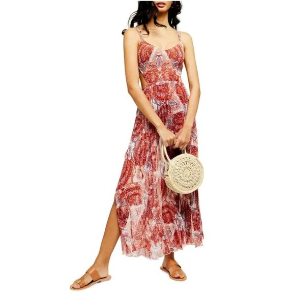 TOPSHOP Paisley Print Cover-Up Chiffon Dress - Picture 1 of 5